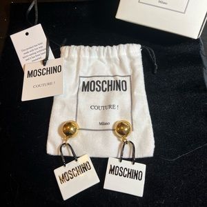 Authentic MOSCHINO Rare Resort 2016 Shopping Bag Clip Earrings